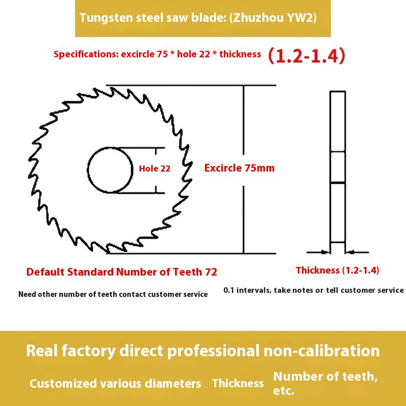 1142-Tungsten steel saw blade milling cutter ebony circular saw blade integral tungsten carbide saw blade outer diameter 20/30/40/60/80/100 Shandong Denso Pricision Tools Co.,Ltd.